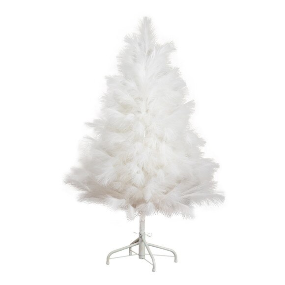 4-ft Artificial White Pampas Grass Christmas Tree - SKU #T5209