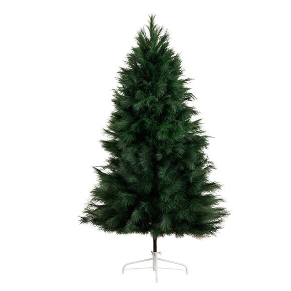 6-ft Artificial Green Pampas Grass Christmas Tree - SKU #T5214