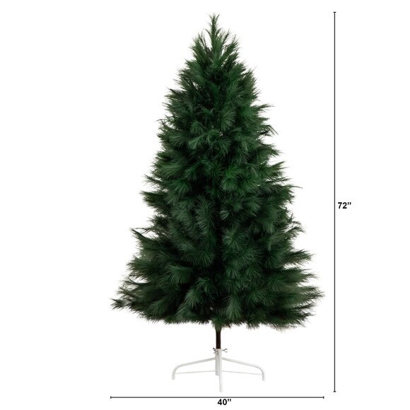 6-ft Artificial Green Pampas Grass Christmas Tree - SKU #T5214 - 1