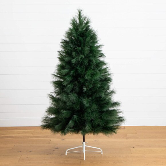 6-ft Artificial Green Pampas Grass Christmas Tree - SKU #T5214 - 8