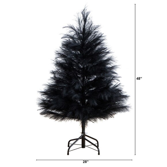 4-ft Artificial Halloween Black Pampas Grass Christmas Tree - SKU #T5215 - 1