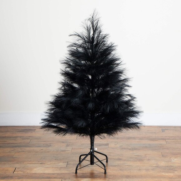 4-ft Artificial Halloween Black Pampas Grass Christmas Tree - SKU #T5215 - 6