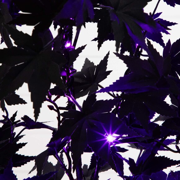 4-ft Pre-Lit Artificial Halloween Black Maple Tree with 180 Orange Purple LED Lights - SKU #T5217 - 3