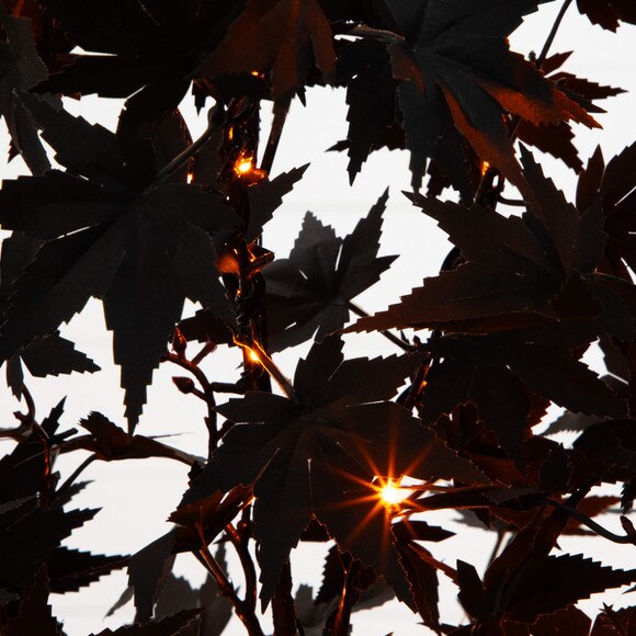 4-ft Pre-Lit Artificial Halloween Black Maple Tree with 180 Orange Purple LED Lights - SKU #T5217 - 4