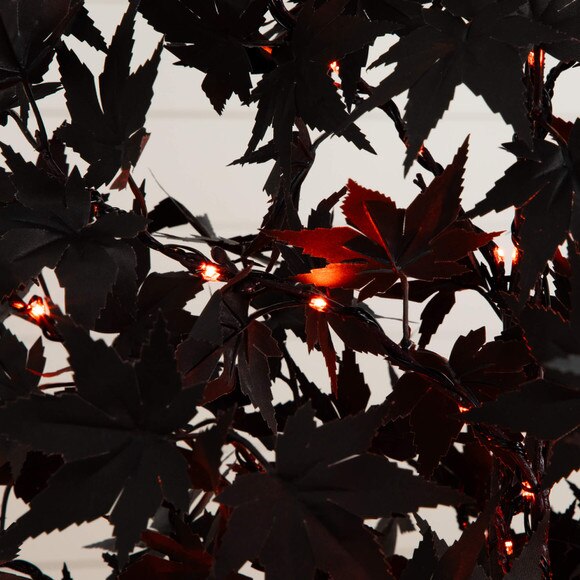 6-ft Pre-Lit Artificial Halloween Black Maple Tree with 300 Orange Purple LED Lights - SKU #T5219 - 3