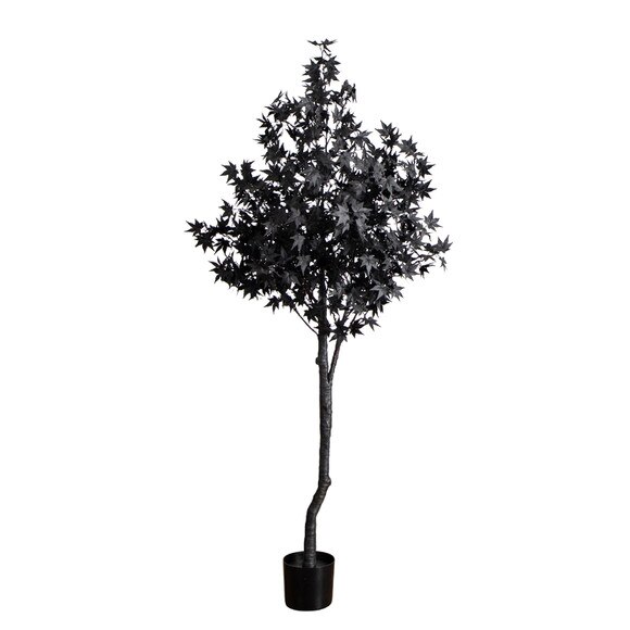 6-ft Pre-Lit Artificial Halloween Black Maple Tree with 300 Orange Purple LED Lights - SKU #T5219 - 5