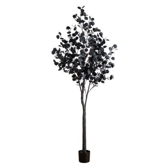 7-ft Pre-Lit Artificial Halloween Black Eucalyptus Tree with 420 Orange Purple LED Lights - SKU #T5224 - 2