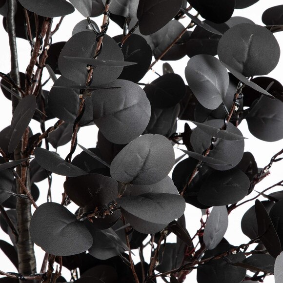 7-ft Pre-Lit Artificial Halloween Black Eucalyptus Tree with 420 Orange Purple LED Lights - SKU #T5224 - 3