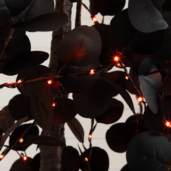 9-ft Pre-Lit Artificial Halloween Black Eucalyptus Tree with 700 Orange Purple LED Lights - SKU #T5226 - 3