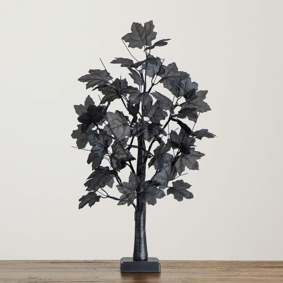 2-ft Pre-Lit Artificial Halloween Black Maple Tree with 24 Orange Purple LED Lights - SKU #T5227 - 12