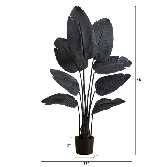 4-ft Artificial Halloween Black Travelers Palm Tree - SKU #T5228 - 1