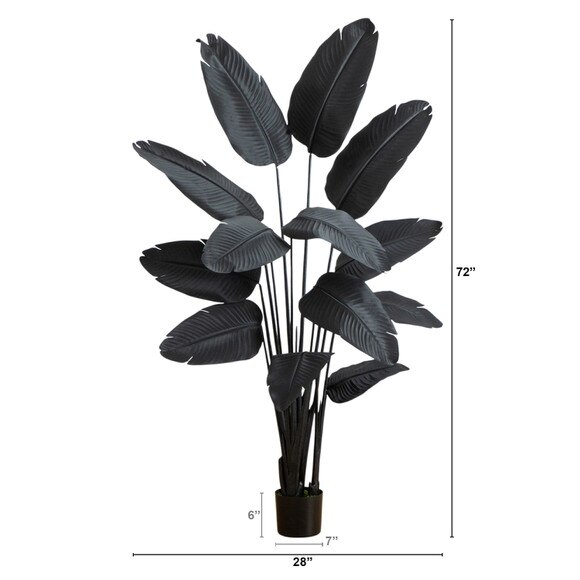 6-ft Artificial Halloween Black Travelers Palm Tree - SKU #T5229 - 1