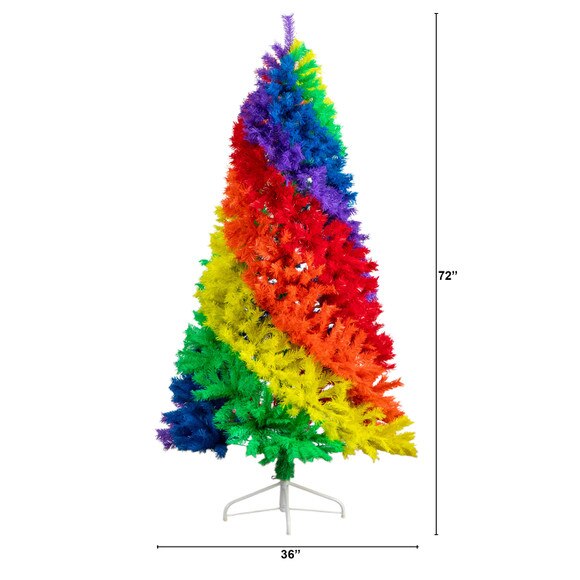 6-ft Artificial Rainbow Christmas Tree - SKU #T5237 - 1