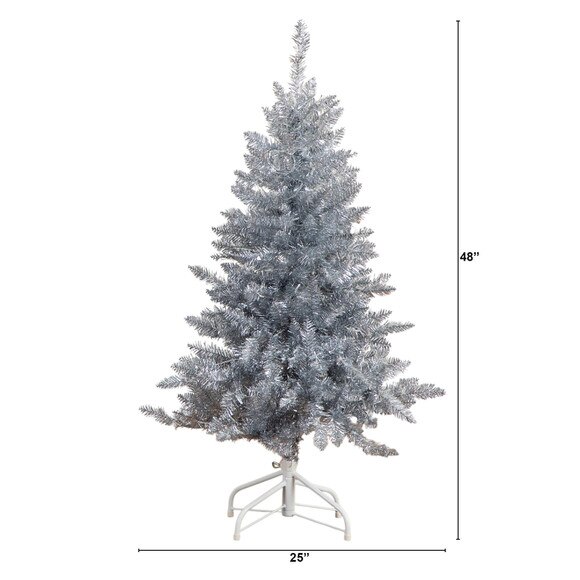 4-ft Artificial Silver Christmas Tree with 130 Cool White LED Lights - SKU #T5238 - 1