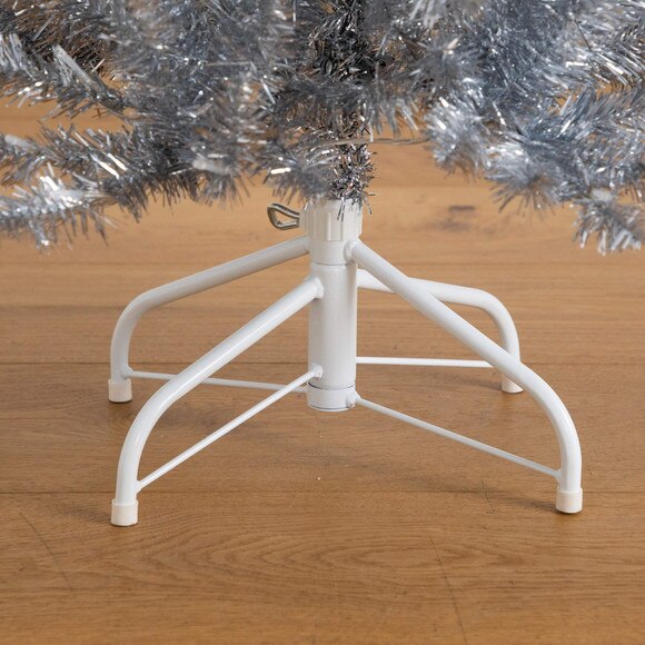 4-ft Artificial Silver Christmas Tree with 130 Cool White LED Lights - SKU #T5238 - 4