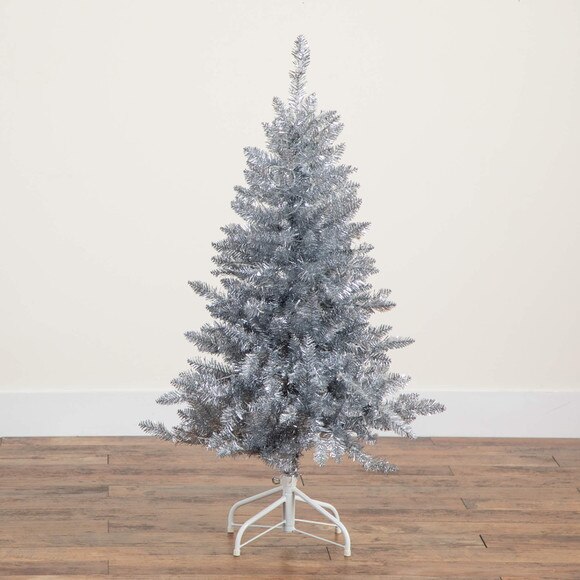 4-ft Artificial Silver Christmas Tree with 130 Cool White LED Lights - SKU #T5238 - 8