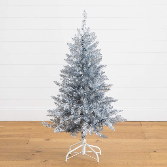 4-ft Artificial Silver Christmas Tree with 130 Cool White LED Lights - SKU #T5238 - 10