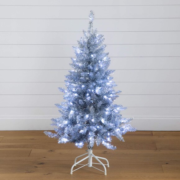 4-ft Artificial Silver Christmas Tree with 130 Cool White LED Lights - SKU #T5238 - 11
