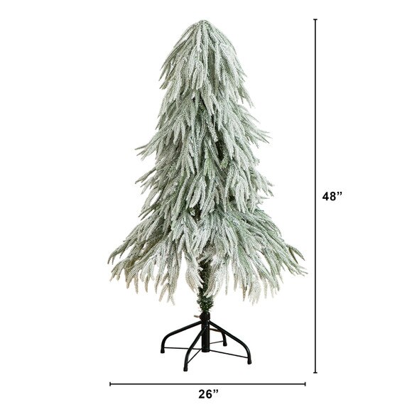 4-ft Flocked Down Swept Artificial Christmas Tree with 110 LED Lights - SKU #T5240 - 1