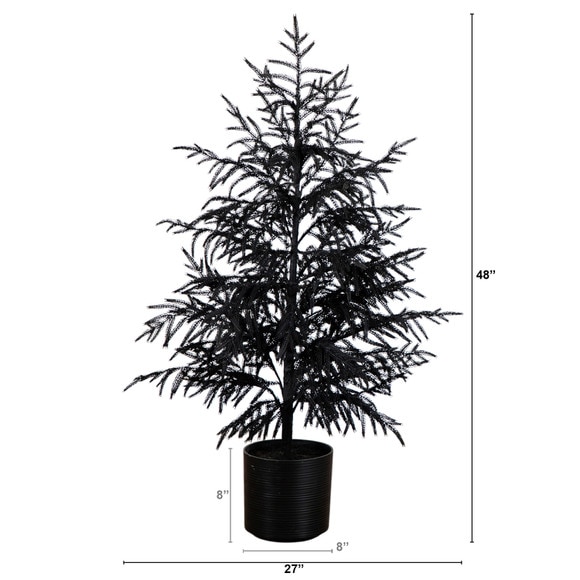 4-ft Artificial Halloween Real Touch Black Norfolk Pine Christmas Tree with Natural Look - SKU #T5242 - 1