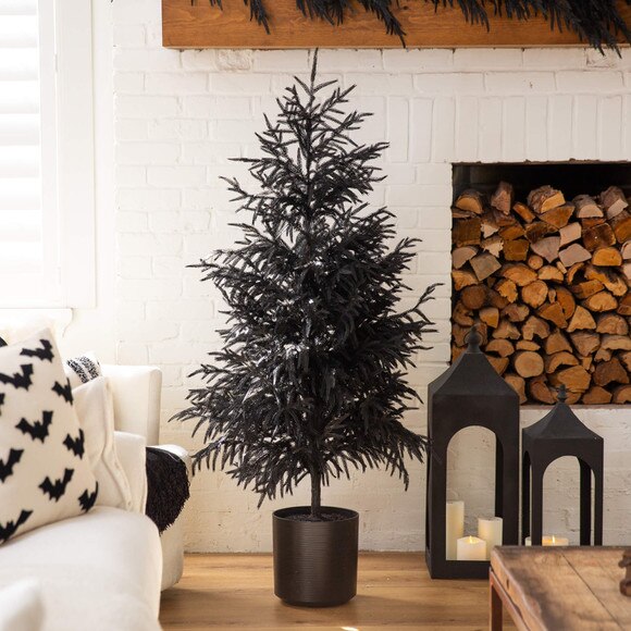 5-ft Artificial Halloween Real Touch Black Norfolk Pine Christmas Tree with Natural Look - SKU #T5243 - 7