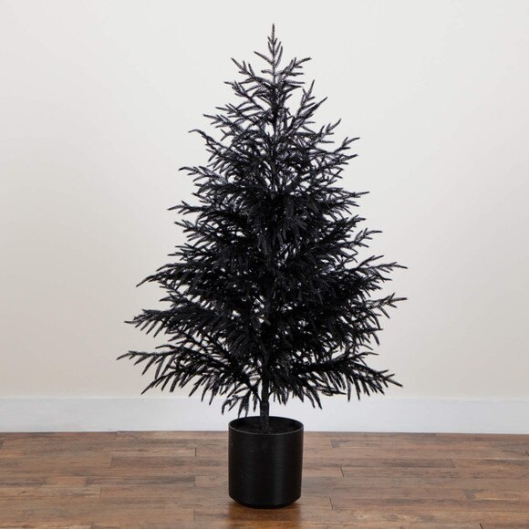 5-ft Artificial Halloween Real Touch Black Norfolk Pine Christmas Tree with Natural Look - SKU #T5243 - 8