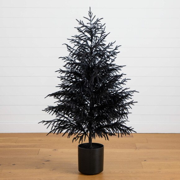 5-ft Artificial Halloween Real Touch Black Norfolk Pine Christmas Tree with Natural Look - SKU #T5243 - 9