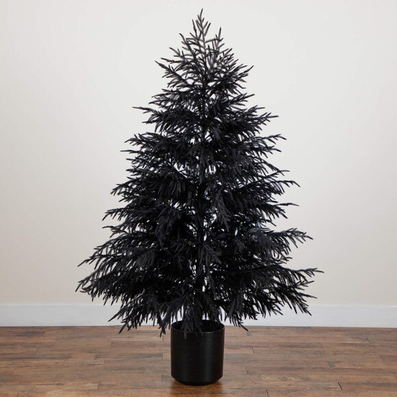 6-ft Artificial Halloween Real Touch Black Norfolk Pine Christmas Tree with Natural Look - SKU #T5244 - 7