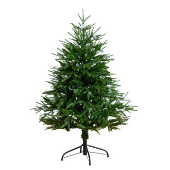 4-ft Pre-Lit Artificial Luxembourg Pine Christmas Tree with 120 Multicolored Traditional Bulb LED Lights - SKU #T5245