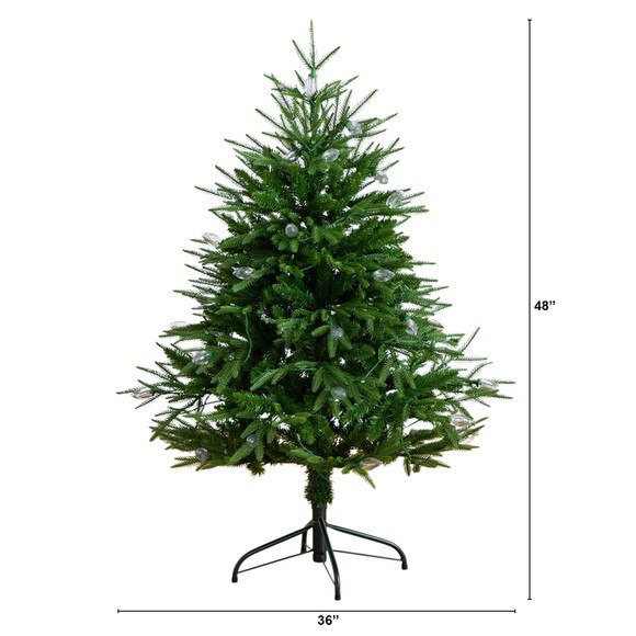 4-ft Pre-Lit Artificial Luxembourg Pine Christmas Tree with 120 Multicolored Traditional Bulb LED Lights - SKU #T5245 - 1