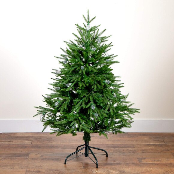 4-ft Pre-Lit Artificial Luxembourg Pine Christmas Tree with 120 Multicolored Traditional Bulb LED Lights - SKU #T5245 - 8