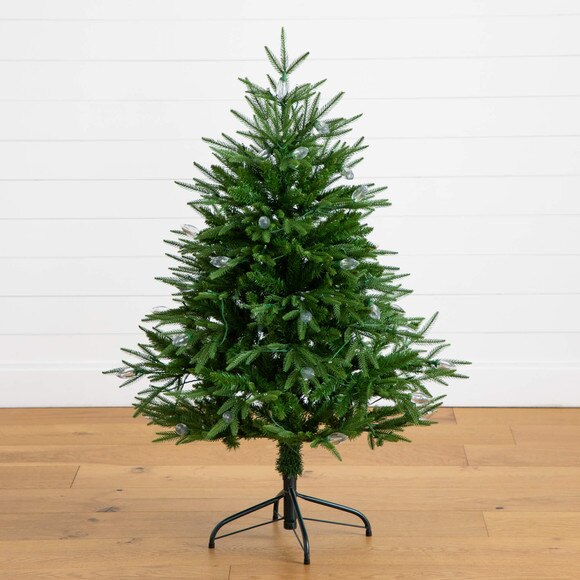 4-ft Pre-Lit Artificial Luxembourg Pine Christmas Tree with 120 Multicolored Traditional Bulb LED Lights - SKU #T5245 - 11