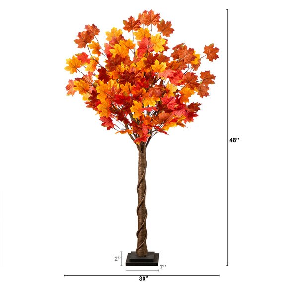4-ft Pre-Lit Deluxe Autumn Maple Artificial Fall Tree with 68 Warm White LED Lights - SKU #T5249 - 1