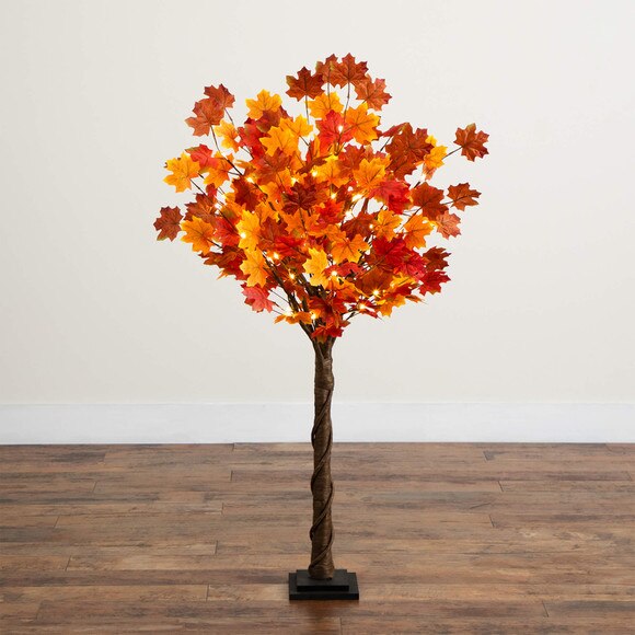 4-ft Pre-Lit Deluxe Autumn Maple Artificial Fall Tree with 68 Warm White LED Lights - SKU #T5249 - 11