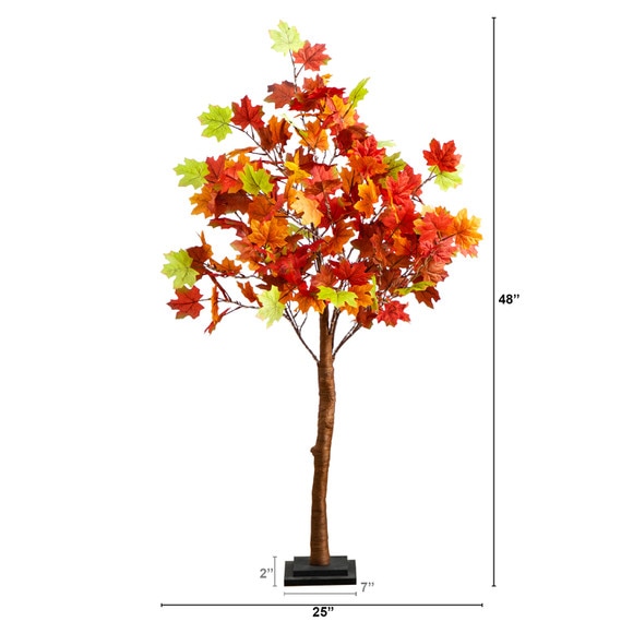 4-ft Pre-Lit Shades of Autumn Maple Artificial Fall Tree with 180 Warm White LED Lights - SKU #T5250 - 1