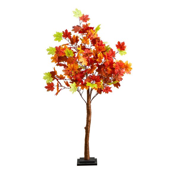 4-ft Pre-Lit Shades of Autumn Maple Artificial Fall Tree with 180 Warm White LED Lights - SKU #T5250 - 5