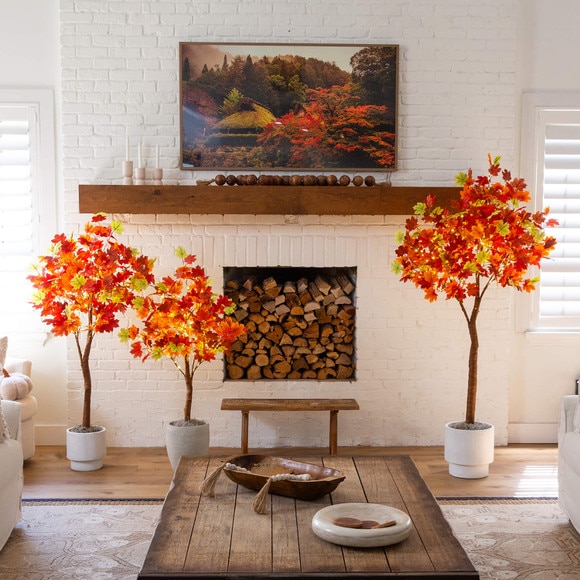 4-ft Pre-Lit Shades of Autumn Maple Artificial Fall Tree with 180 Warm White LED Lights - SKU #T5250 - 8