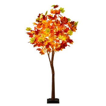 5-ft Pre-Lit Shades of Autumn Maple Artificial Fall Tree with 270 Warm White LED Lights - SKU #T5251