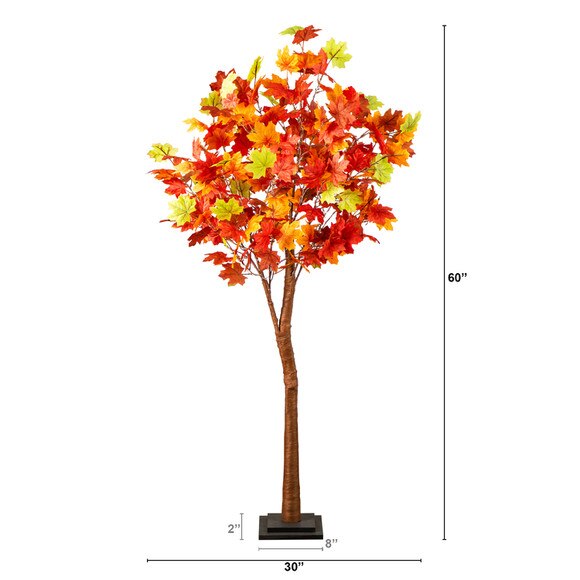 5-ft Pre-Lit Shades of Autumn Maple Artificial Fall Tree with 270 Warm White LED Lights - SKU #T5251 - 1