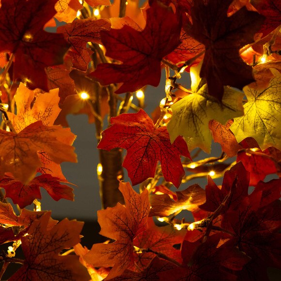 5-ft Pre-Lit Shades of Autumn Maple Artificial Fall Tree with 270 Warm White LED Lights - SKU #T5251 - 3
