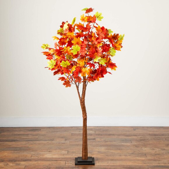 5-ft Pre-Lit Shades of Autumn Maple Artificial Fall Tree with 270 Warm White LED Lights - SKU #T5251 - 8