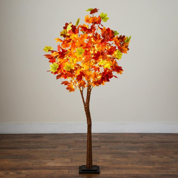 5-ft Pre-Lit Shades of Autumn Maple Artificial Fall Tree with 270 Warm White LED Lights - SKU #T5251 - 9
