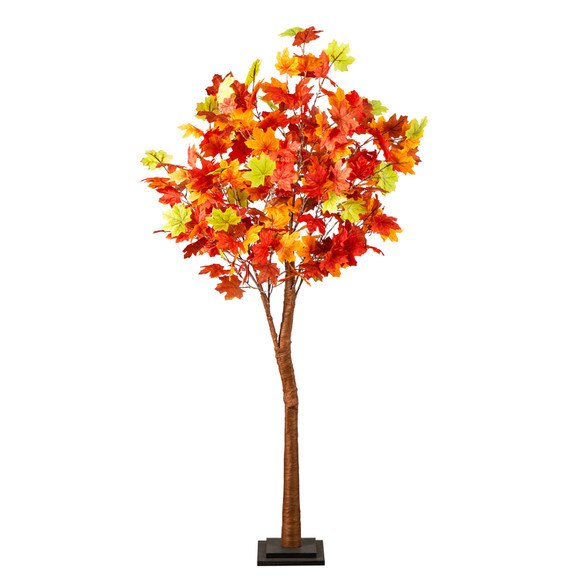 5-ft Pre-Lit Shades of Autumn Maple Artificial Fall Tree with 270 Warm White LED Lights - SKU #T5251 - 10