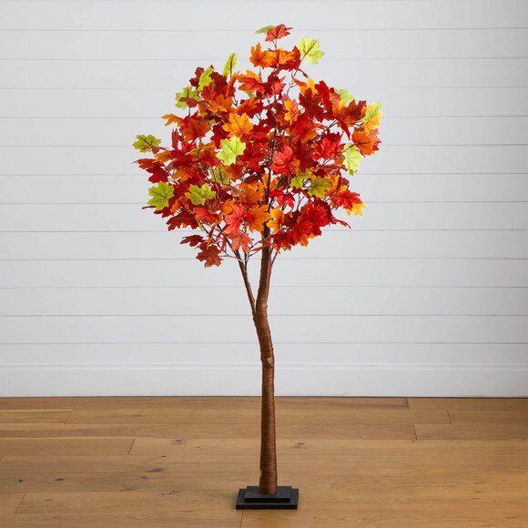 5-ft Pre-Lit Shades of Autumn Maple Artificial Fall Tree with 270 Warm White LED Lights - SKU #T5251 - 11