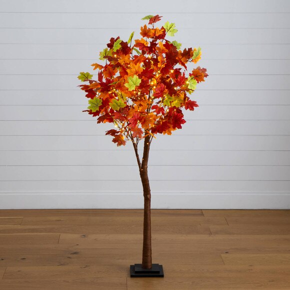 5-ft Pre-Lit Shades of Autumn Maple Artificial Fall Tree with 270 Warm White LED Lights - SKU #T5251 - 12