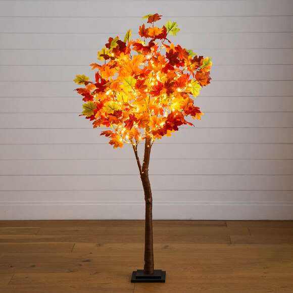 5-ft Pre-Lit Shades of Autumn Maple Artificial Fall Tree with 270 Warm White LED Lights - SKU #T5251 - 13