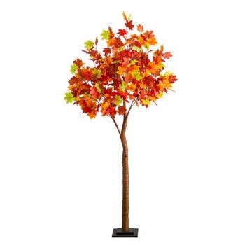 6-ft Pre-Lit Shades of Autumn Maple Artificial Fall Tree with 360 Warm White LED Lights - SKU #T5252