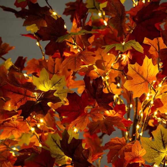 6-ft Pre-Lit Shades of Autumn Maple Artificial Fall Tree with 360 Warm White LED Lights - SKU #T5252 - 3