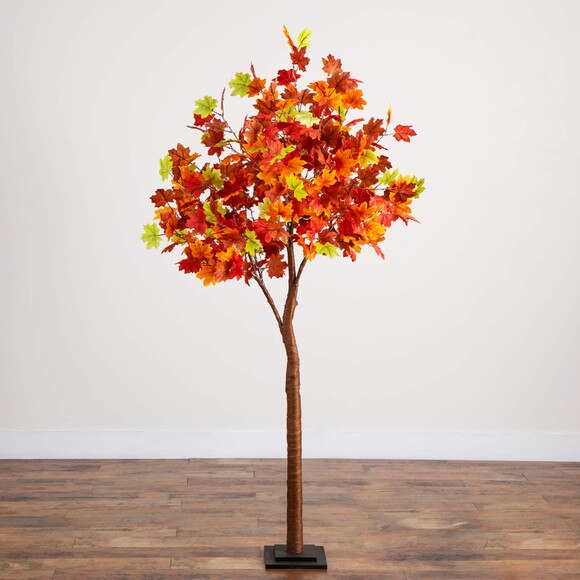 6-ft Pre-Lit Shades of Autumn Maple Artificial Fall Tree with 360 Warm White LED Lights - SKU #T5252 - 10