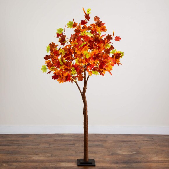 6-ft Pre-Lit Shades of Autumn Maple Artificial Fall Tree with 360 Warm White LED Lights - SKU #T5252 - 11